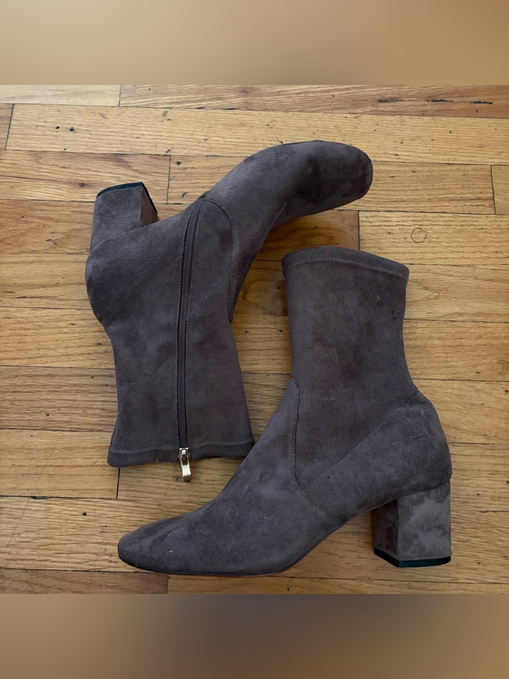 Silent D Brown Leather Ankle Boots Size 10